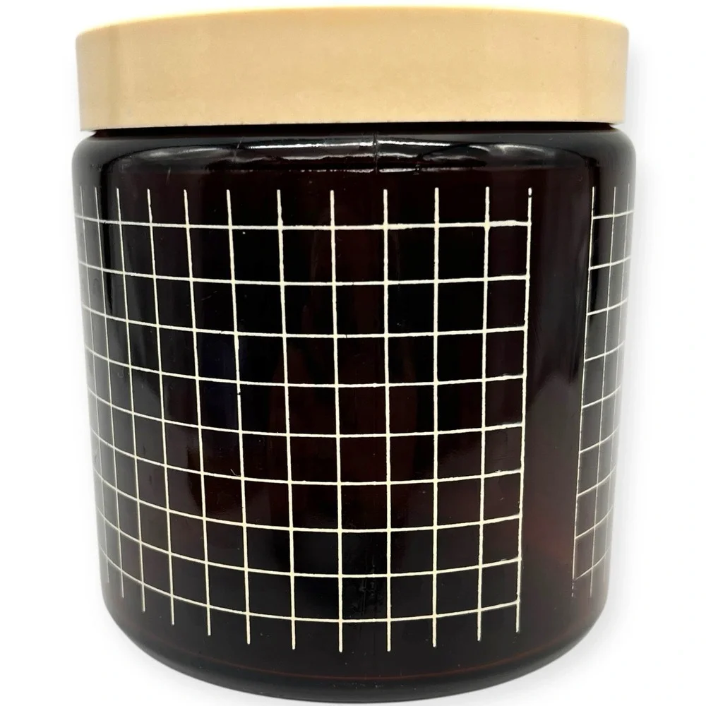 Vtg 1970s Grid Pattern Sugar CLP England Brown Glass Canister England UK Mod